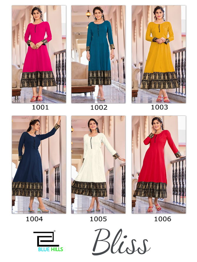 Blue Hills Bliss Fancy Festive Wear Wholesale Anarkali Kurtis Catalog